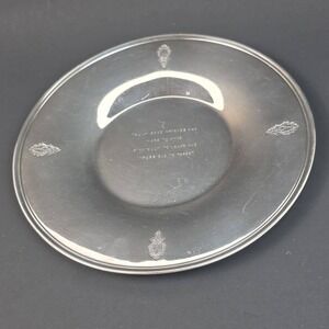 Vintage Community Plate Silver Friendship Plate Engraved Quote 12988 8 Inch Tray